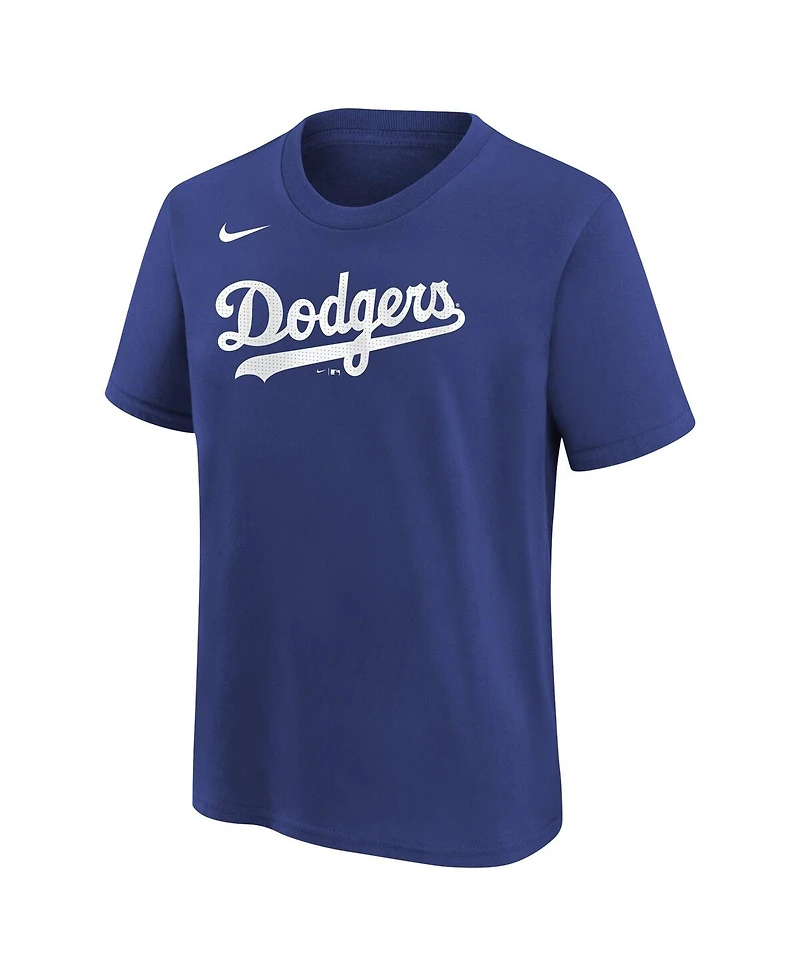 Big Boys Nike Freddie Freeman Royal Los Angeles Dodgers Home Player Name and Number T-shirt