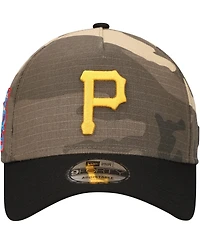 Men's New Era Pittsburgh Pirates Camo Crown A-Frame 9FORTY Adjustable Hat