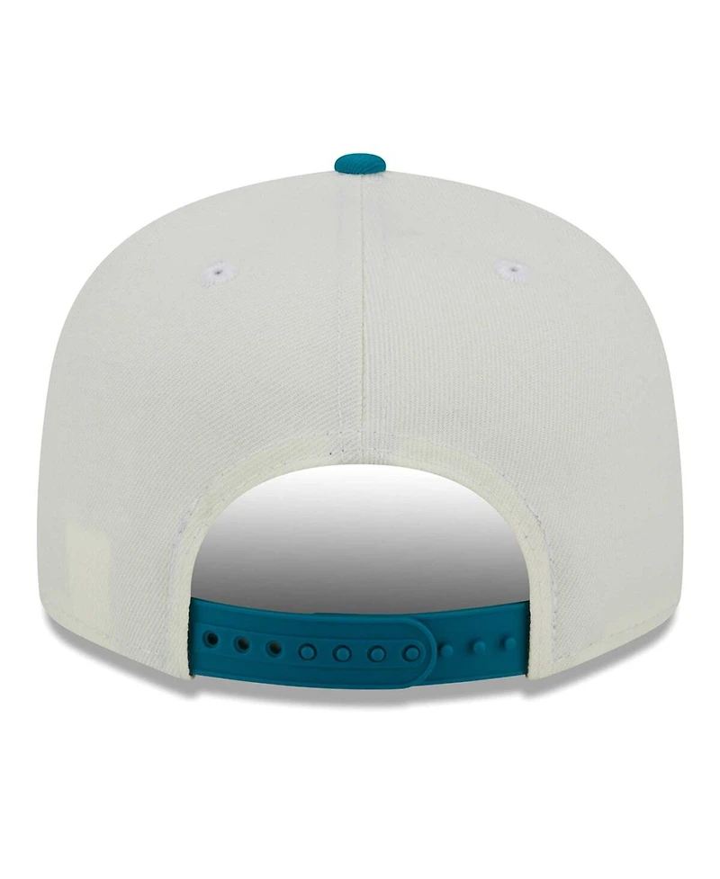 Men's New Era Cream, Aqua Miami Dolphins City Originals 9FIFTY Snapback Hat