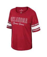 Women's Colosseum Crimson Oklahoma Sooners I'm Gliding Here Rhinestone T-shirt