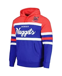 Men's Mitchell & Ness Royal, Red Denver Nuggets Head Coach Pullover Hoodie