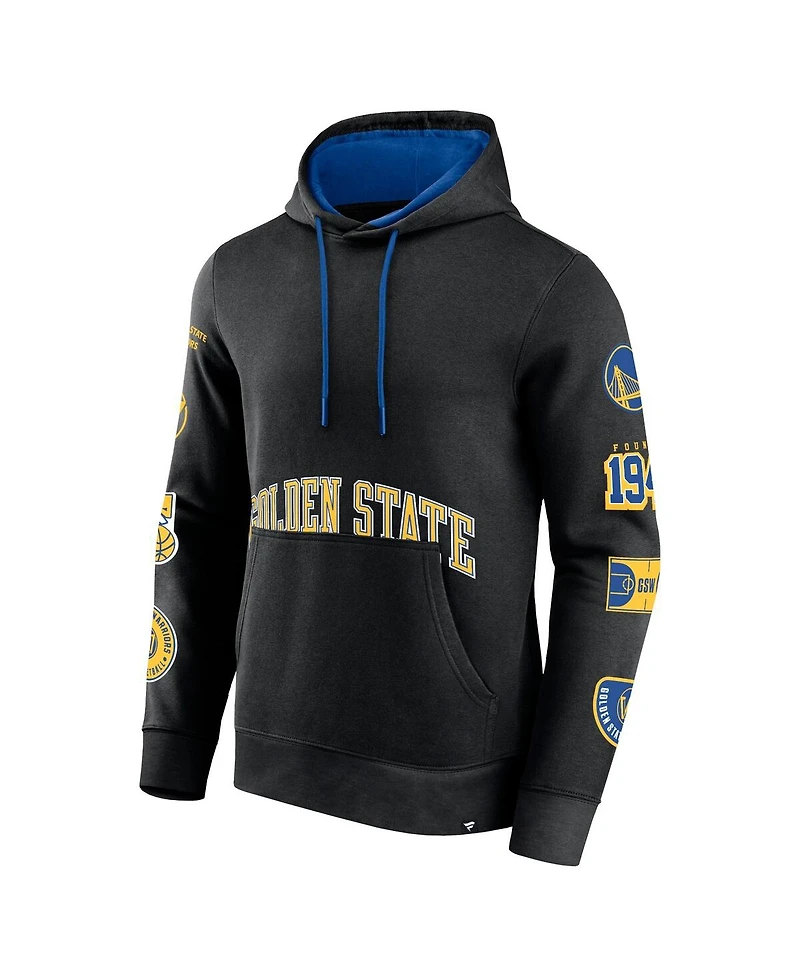 Men's Fanatics Black Golden State Warriors Home Court Pullover Hoodie