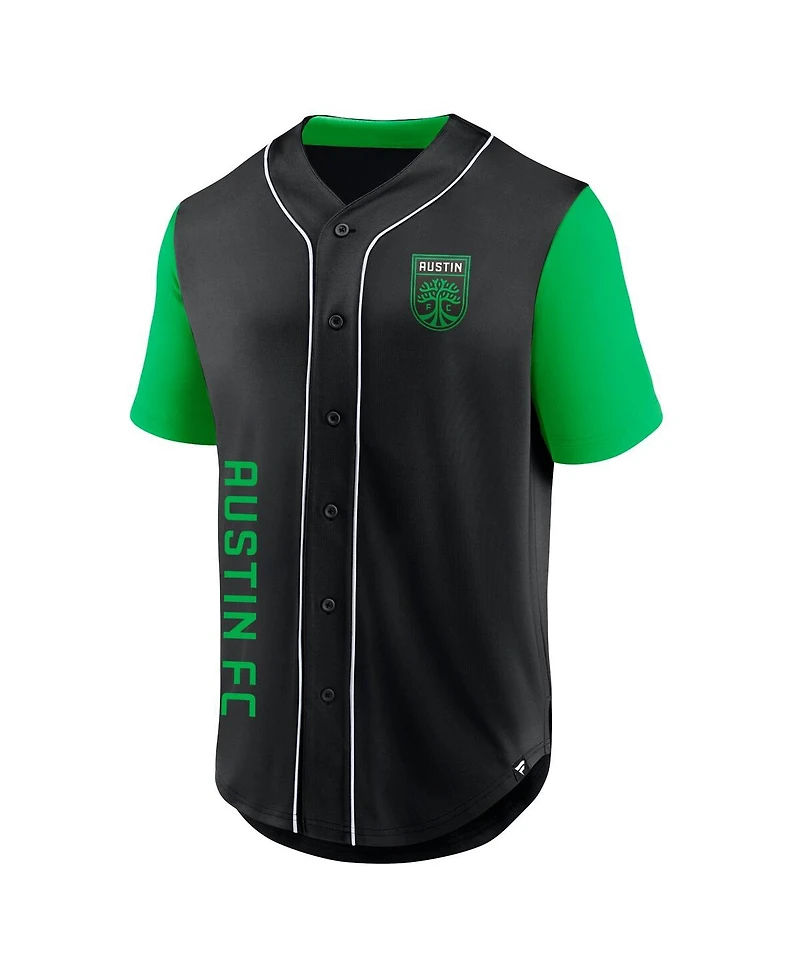 Men's Fanatics Black Austin Fc Balance Fashion Baseball Jersey