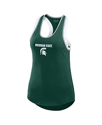 Women's Wear by Erin Andrews Green Michigan State Spartans Open Hole Razorback Tank Top