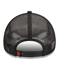 Men's New Era White, Black San Francisco Giants Stacked A-Frame Trucker 9FORTY Adjustable Hat