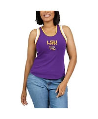 Women's Wear by Erin Andrews Purple Lsu Tigers Open Hole Razorback Tank Top