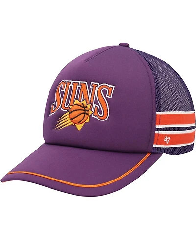 Men's '47 Brand Purple Phoenix Suns Sidebrand Stripes Trucker Adjustable Hat