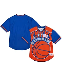 Men's Mitchell & Ness Orange New York Knicks Jumbotron 3.0 Mesh V-Neck T-shirt