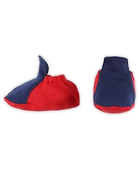 Baby Boys and Girls Red, Navy Los Angeles Angels Three-Piece Love of Baseball Bib Bodysuit Booties Set