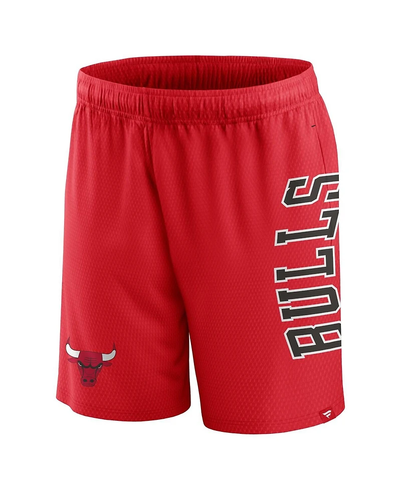 Men's Fanatics Red Chicago Bulls Post Up Mesh Shorts