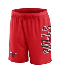 Men's Fanatics Red Chicago Bulls Post Up Mesh Shorts
