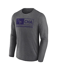 Men's Fanatics Heather Charcoal Charlotte Hornets Three-Point Play T-shirt