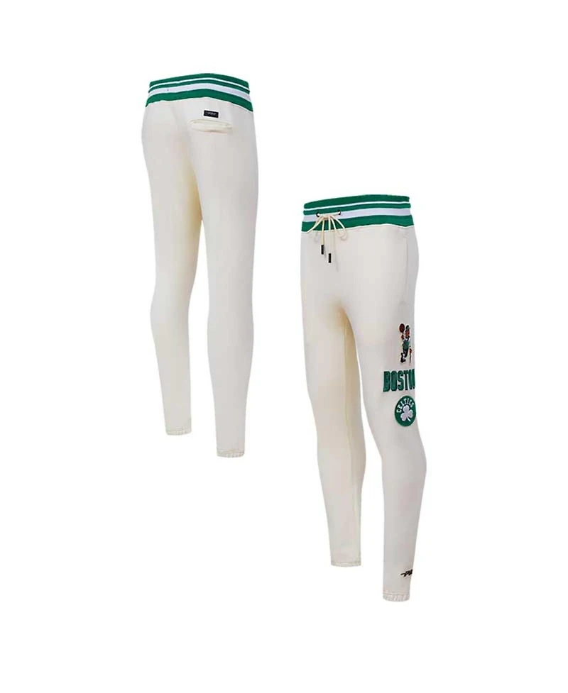 Men's Pro Standard Cream Boston Celtics Retro Classic Fleece Sweatpants