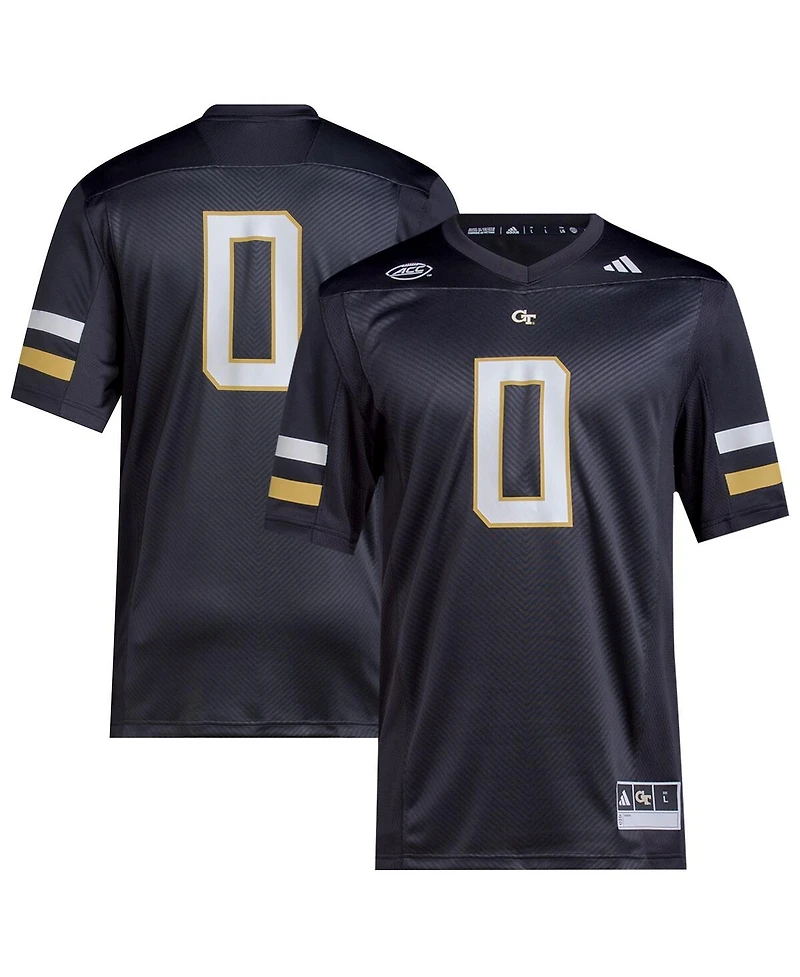 Men's adidas #0 Black Georgia Tech Yellow Jackets 2023 Premier Jersey