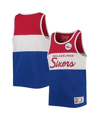 Big Boys and Girls Mitchell & Ness Royal, Red Philadelphia 76ers Hardwood Classics Special Script Tank Top