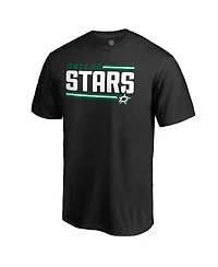 Men's Fanatics Black Dallas Stars Iconic Collection On Side Stripe T-shirt