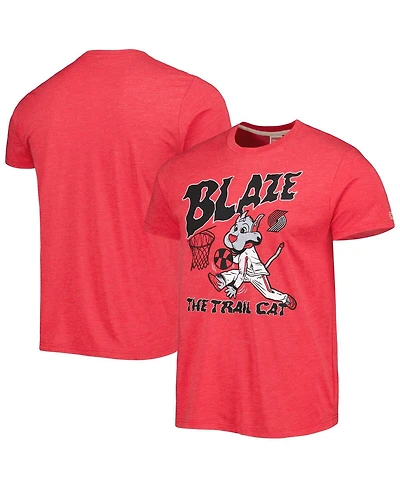 Men's and Women's Homage Red Portland Trail Blazers Team Mascot Tri-Blend T-shirt
