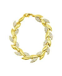 Adornia 14K Gold-Plated Crystal Leaf Bracelet