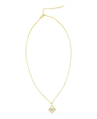 Adornia 14K Gold-Plated White Mother-of-Pearl Initial Floral Necklace