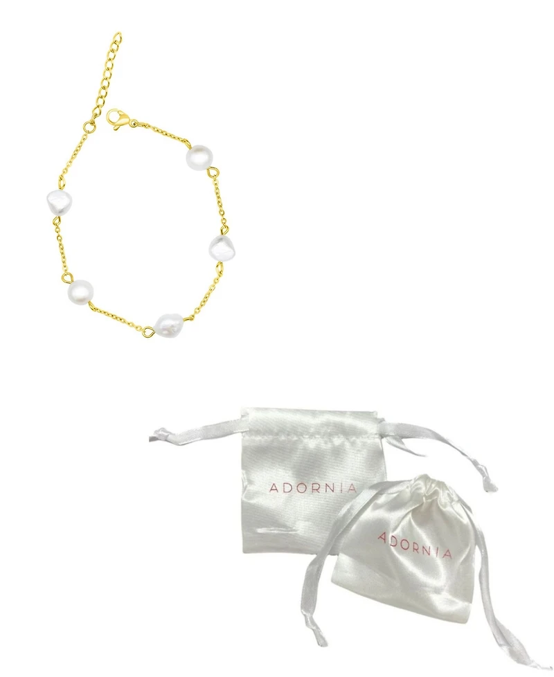Adornia Tarnish Resistant Adjustable Station Cultured Freshwater Pearl Bracelet