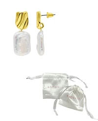 Adornia 14K Gold-Plated Cultured Freshwater Pearl Coin Drop Earrings