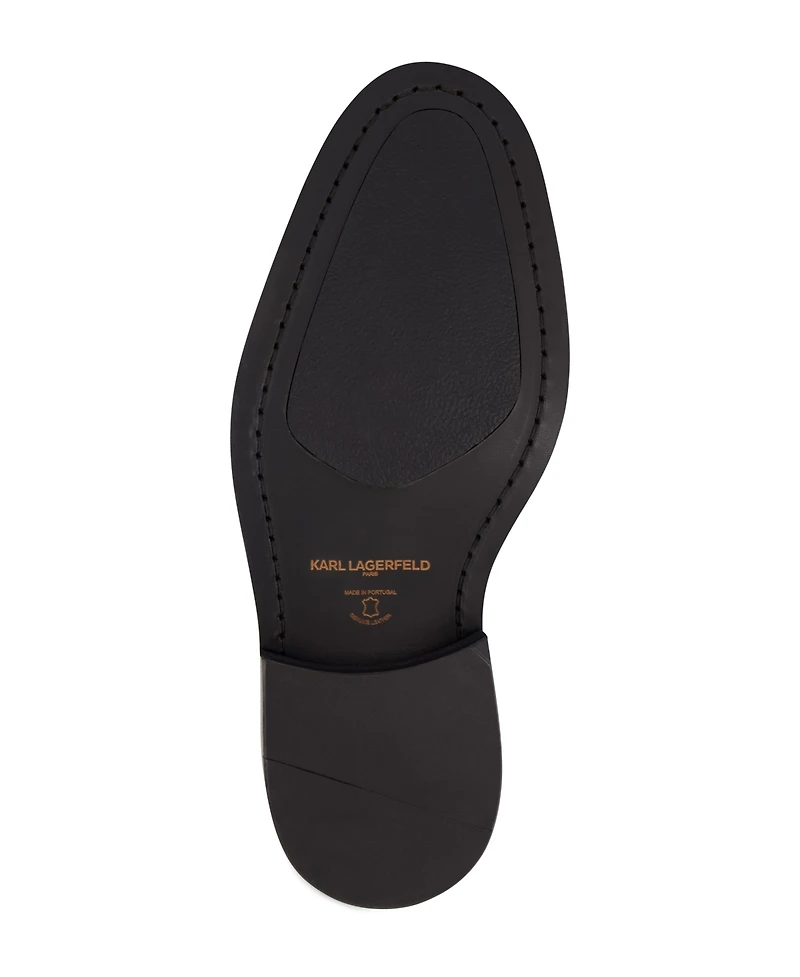 Karl Lagerfeld Paris Men's White Label Leather Cap Toe Dress Shoes