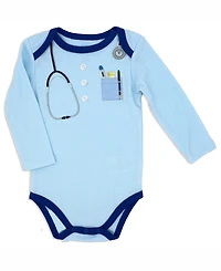 Baby Mode Boys Doctor Long Sleeve Bodysuit, Pants and Socks, 3 Piece Set