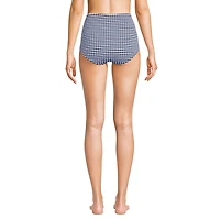 Lands' End Women's Tummy Control Gingham Tugless High Waisted Bikini Bottoms