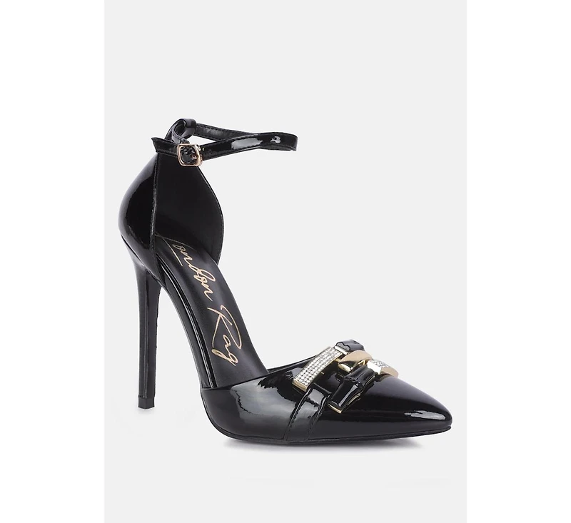 Mocktail Buckle Embellished Stiletto Heels