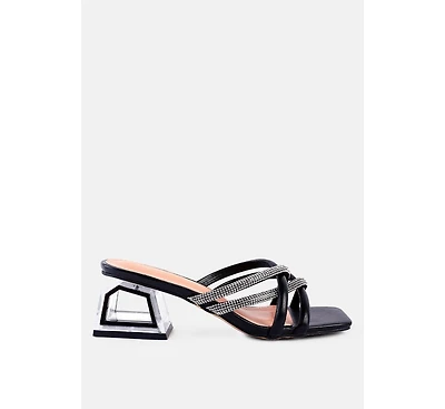 Parisian Cut Rhinestone Embellished Strap Sandals