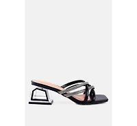 Parisian Cut Rhinestone Embellished Strap Sandals