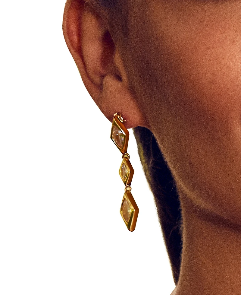 Sterling Forever Cubic Zirconia Lissie Drop Stud Earrings