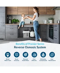 Aquasure Premier Advanced Series | 4-Stage Reverse Osmosis Water Filtration System with Brushed Nickel Faucet, 75 Gpd