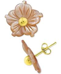 Giani Bernini Mother of Pearl Flower Stud Earrings 18k Gold-Plated Sterling Silver, Created for Macy's