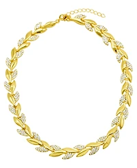 Adornia 14K Gold-Plated Crystal Leaf Necklace