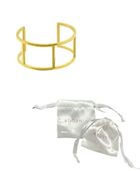 Adornia Tarnish Resistant 14K Gold-Plated Stainless Steel Double Row Cuff Bracelet