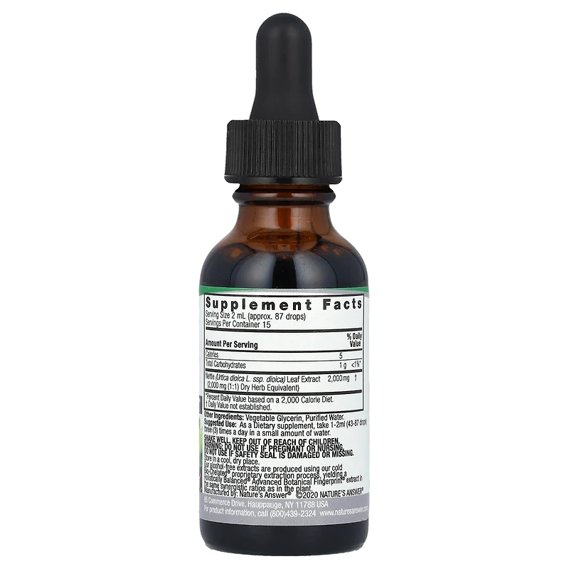 Nature's Answer Nettle Extract Alcohol-Free 2 000 mg - 1 fl oz (30 ml)