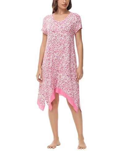 Lori Goldstein Women's Printed Short Sleeve Sleepshirt