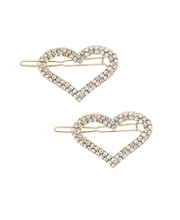 Ettika Aphrodite Heart Crystal Barrette Set