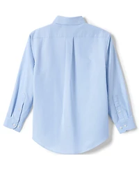 Lands' End Big Boys Husky Long Sleeve Solid Oxford Dress Shirt