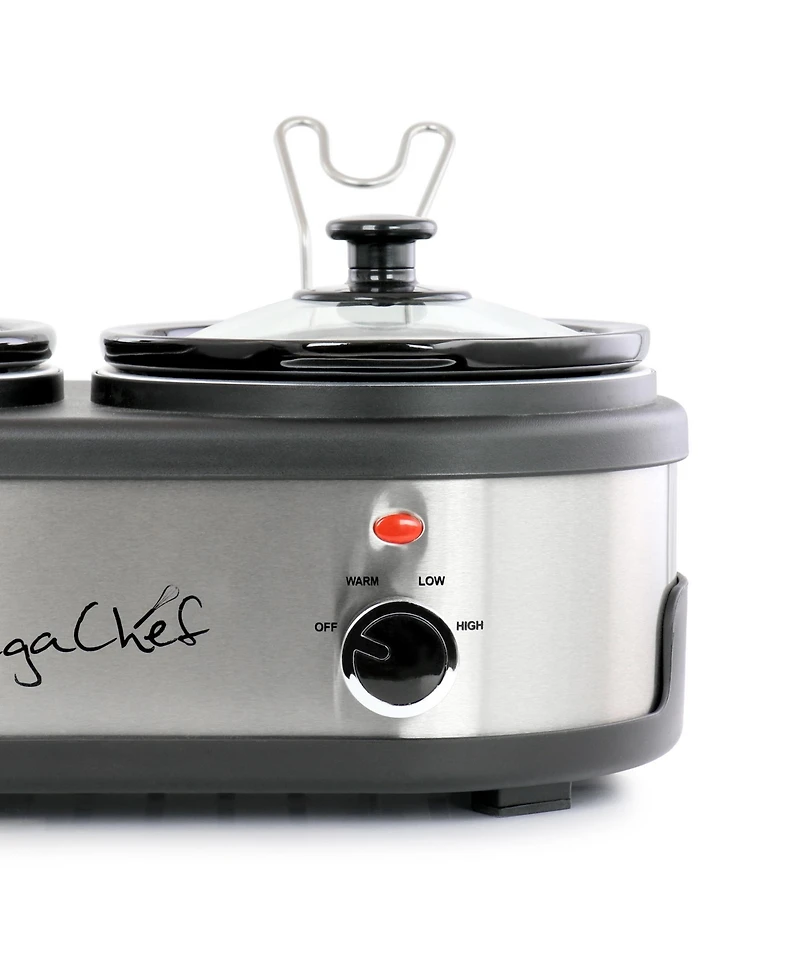 Megachef Dual 1.5 Quart Crock Buffet Slow Cooker