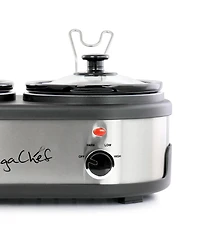 Megachef Dual 1.5 Quart Crock Buffet Slow Cooker