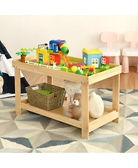 Slickblue Kids Solid Multifunctional Wood Activity Play Table