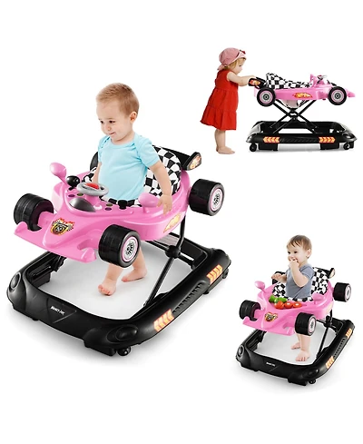 Slickblue Boys Convertible Baby Walker with 3 Adjustable Height Settings