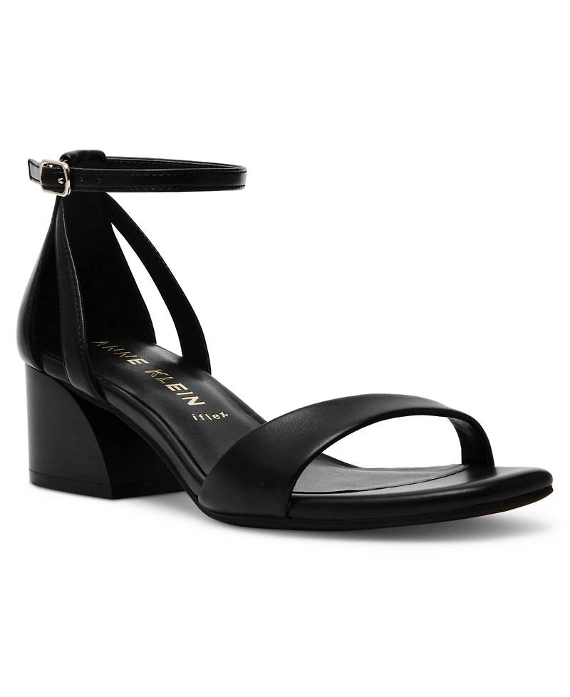Anne Klein Women's Mia Ankle Strap Block Heel Dress Sandals