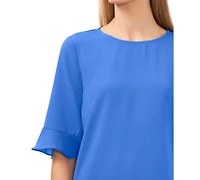 CeCe Women's Ruffled-Cuff 3/4-Sleeve Crew Neck Top