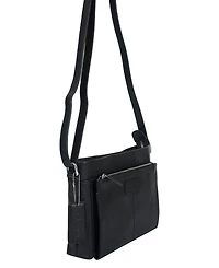 Mancini Pebble Loretta Leather Crossbody Handbag with Organizer