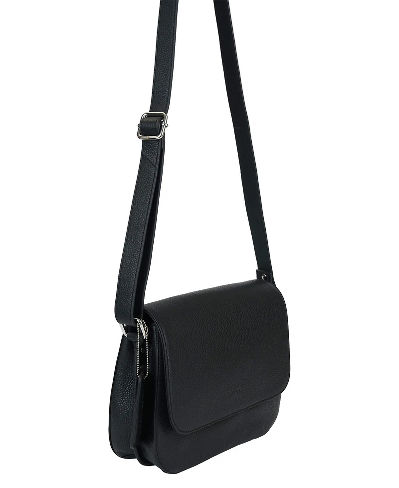 Mancini Pebble Alison Leather Crossbody Handbag