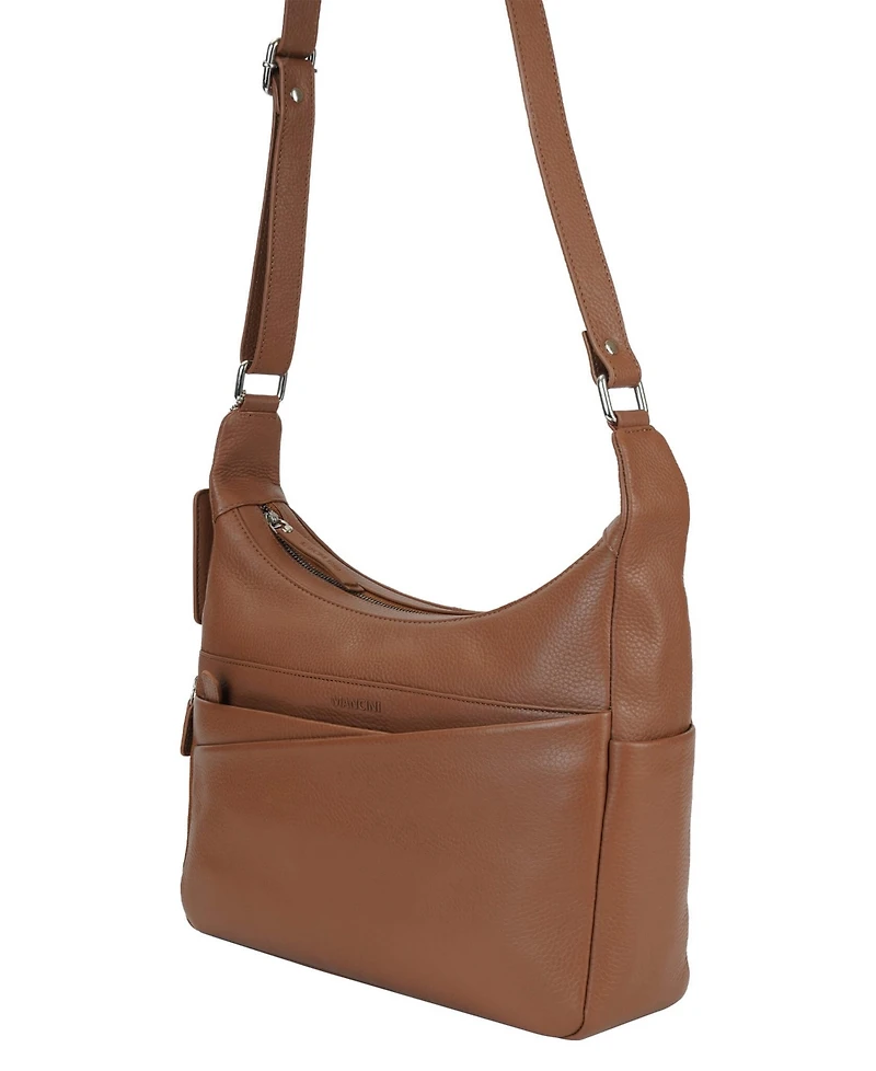 Mancini Pebble June Leather Crossbody Handbag