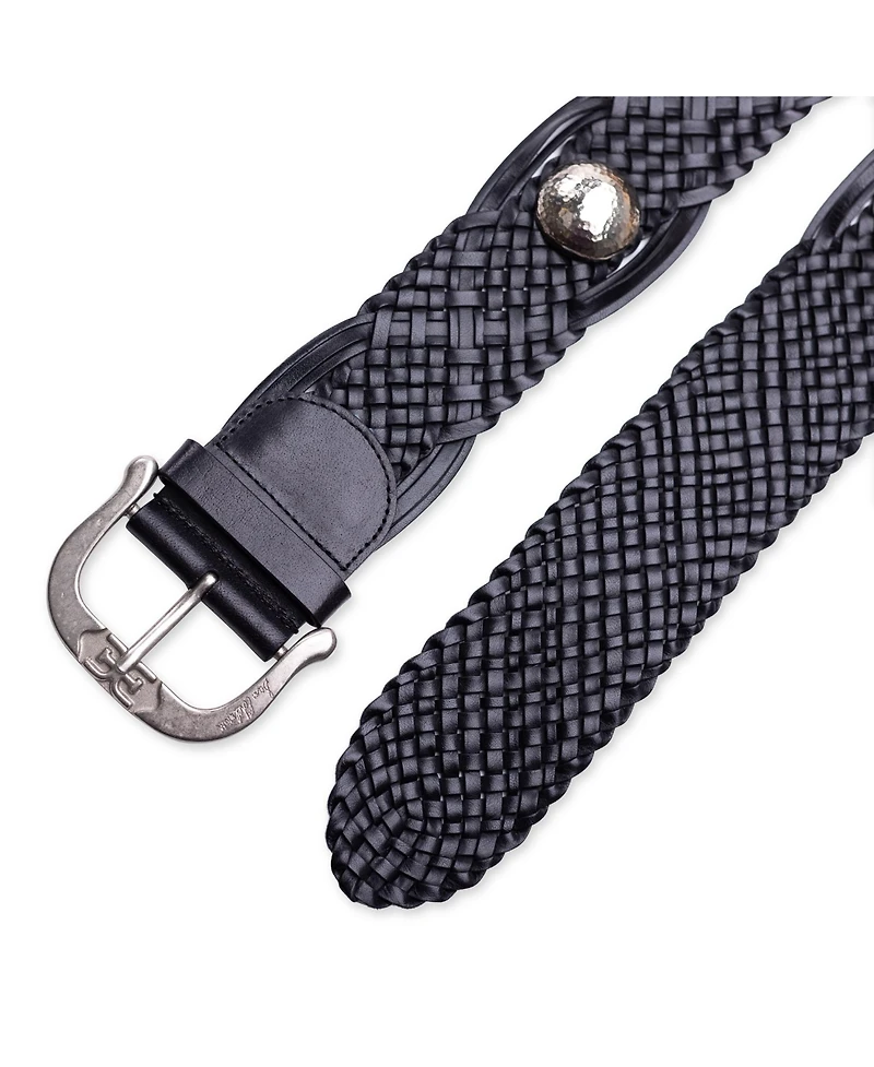 Sam Edelman Women's Western Leather Braided Concho Belt